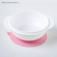 Набор для кормления, 3 предмета: миска на присоске 400 мл, крышка, ложка, цвет присоски розовый, цвет крышки МИКС Набор для кормления, 3 предмета: миска на присоске 400 мл, крышка, ложка, цвет присоски розовый, цвет крышки МИКС