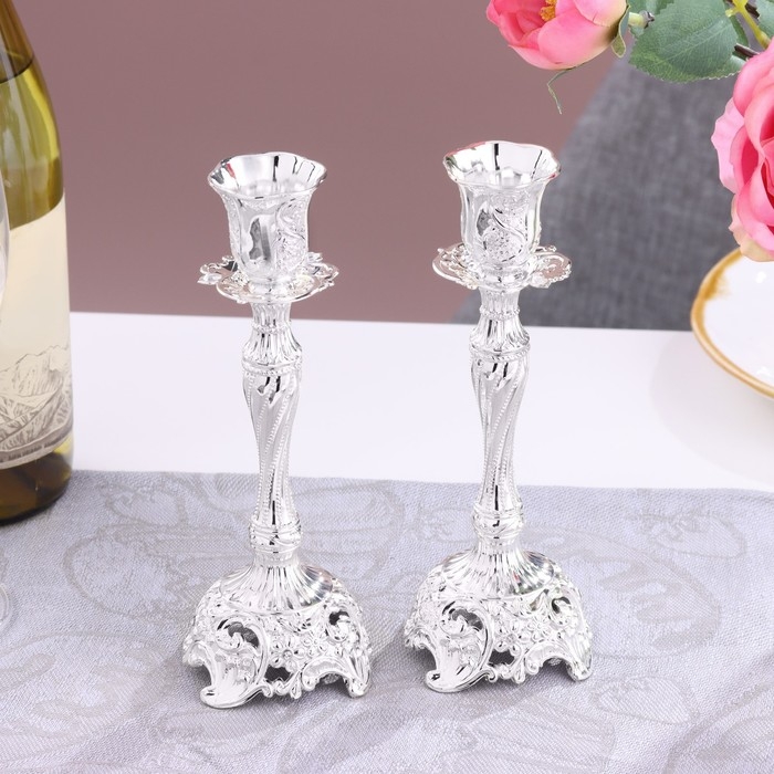 Набор из 2 подсвечников, 7 х 7 х 19 см Набор из 2 подсвечников, 7 х 7 х 19 см