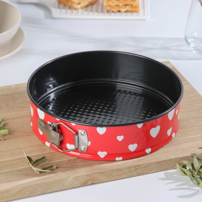 Форма для выпечки Доляна «Флорсет», 24×6,5 см, съёмное дно, антипригарное покрытие, рисунок МИКС Форма для выпечки Доляна «Флорсет», 24×6,5 см, съёмное дно, антипригарное покрытие, рисунок МИКС