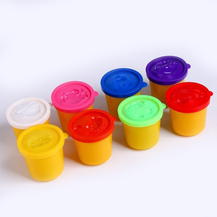 Тесто для лепки в банках, 8 цв, 70 гр