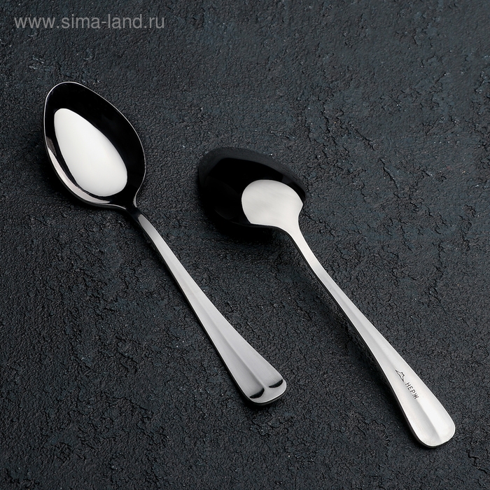 Ложка чайная &laquo;Уют&raquo;, длина 13,7 см, толщина 1,8 мм, цвет серебряный