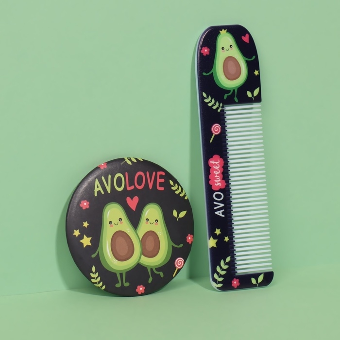 Набор &laquo;Авокадо&raquo;, зеркало, расчёска