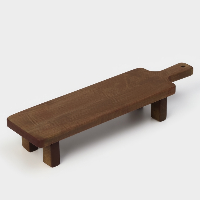 Доска разделочная для подачи и сервировки с ручкой, на ножках, 38&times;10&times;6 см, берёза