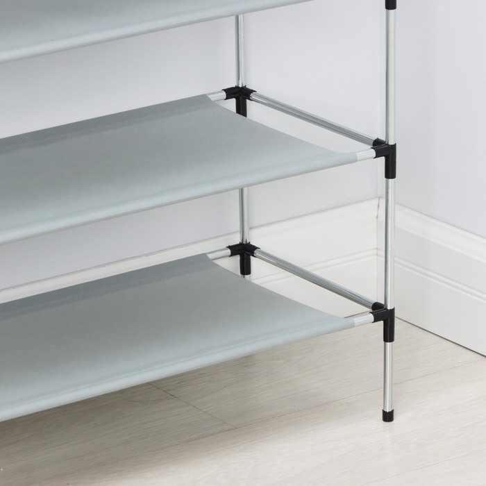 Полка для обуви LaDо́m, 5 ярусов, 60&times;30&times;102 см, цвет серый