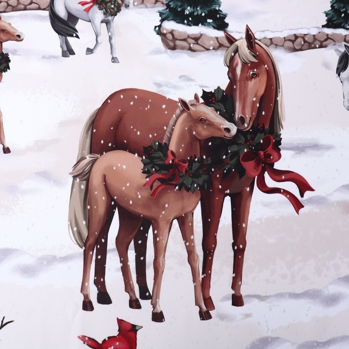 Комплект штор д/кухни с подхватами "Нorse family" 145х180см-2 шт., габардин