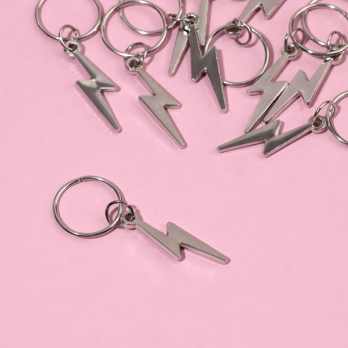 Пирсинг для волос «Молния», 4,1 × 1,3 см, 10 шт, цвет серебристый Пирсинг для волос «Молния», 4,1 × 1,3 см, 10 шт, цвет серебристый