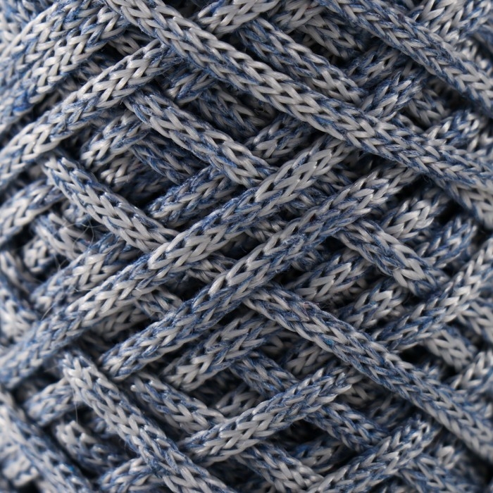 Шнур для вязания 35% хлопок,65% полипропилен 3 мм 85м/160&plusmn;10 гр (Джинс/серый)