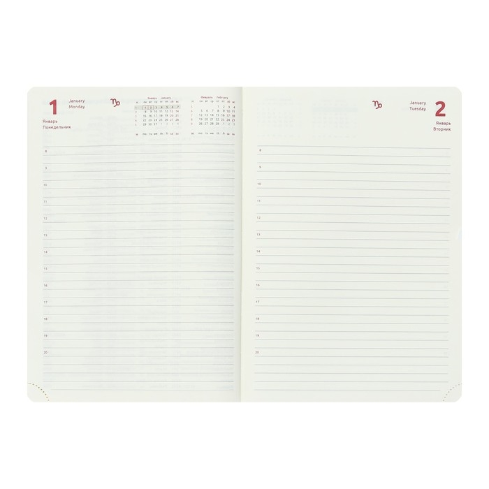 Ежедневник датированный 2024 A5 176 листов, deVENTE.Belcanto, твёрдая обложка из искусственной кожи с поролоном, ляссе, кремовый блок 70 г/м2, чёрный