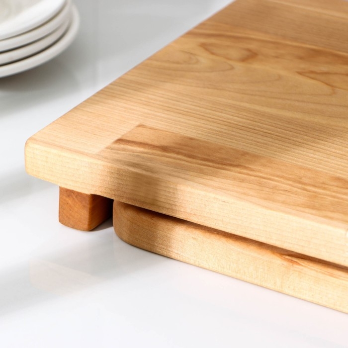 Доска разделочная Adelica, с выдвижным лотком, пропитано минеральным маслом, 30&times;24 см, лоток 22&times;22 см, берёза