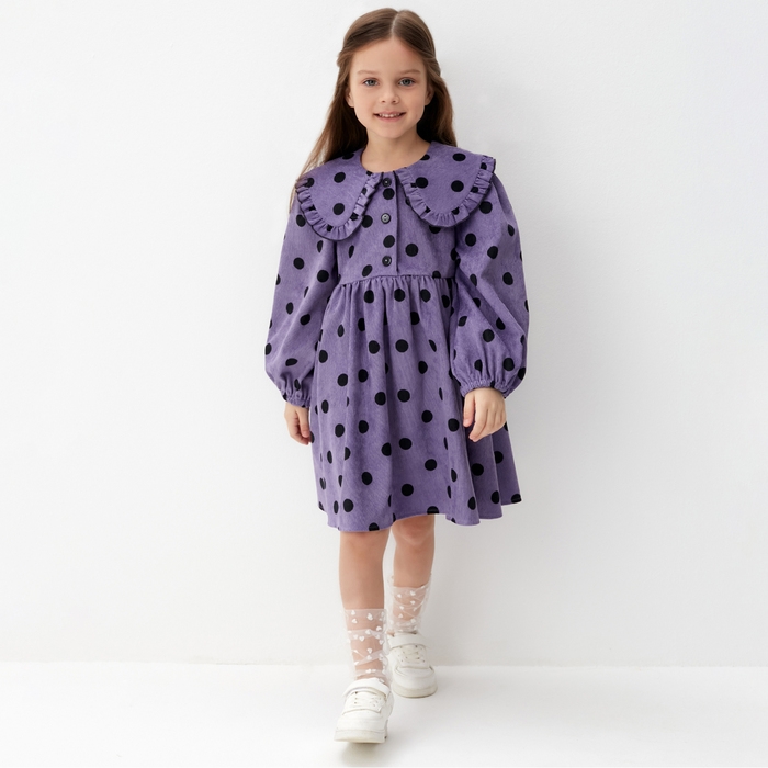 Платье детское вельветовое KAFTAN "Горошек" р.30 (98-104 см)