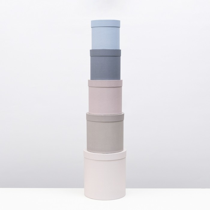 Набор круглых коробок 5 в 1 Набор круглых коробок 5 в 1 "Морской" 20 х 20 х 20 - 15 х 15 х 15 см