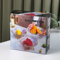 Ваза стеклянная для фруктов «Узор», d=25 см, цвет золотой Ваза стеклянная для фруктов «Узор», d=25 см, цвет золотой