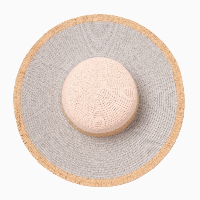 Шляпа женская MINAKU, цвет серый/розовый, р-р 58 Шляпа женская MINAKU, цвет серый/розовый, р-р 58