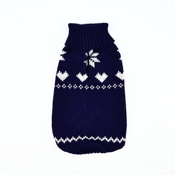 Одежда для собак. Свитер вязаный с орнаментом &laquo;Новогодний&raquo;, синий, размер L