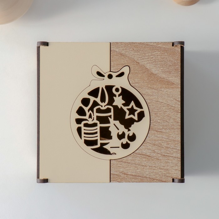 Шкатулка комбинированная "Шарик" 10,5х10х7 см