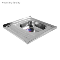 Мойка кухонная MIXLINE 527969, накладная, толщина 0.4 мм, 60х60х16 см, правая, выпуск 1 1/2" Мойка кухонная MIXLINE 527969, накладная, толщина 0.4 мм, 60х60х16 см, правая, выпуск 1 1/2"