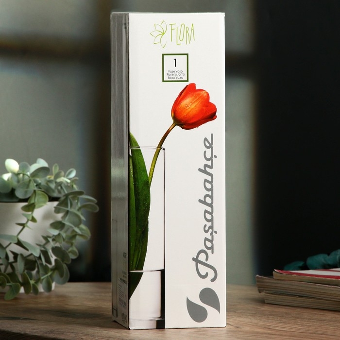 Ваза - цилиндр &laquo;Эмили&raquo; для цветов, прямая, 26,3 см, 1,1 л.