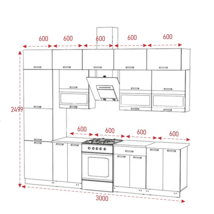 Кухня трехуровневая под потолок 3000 Техно, Мрамор белый/Бетон графит Кухня трехуровневая под потолок 3000 Техно, Мрамор белый/Бетон графит
