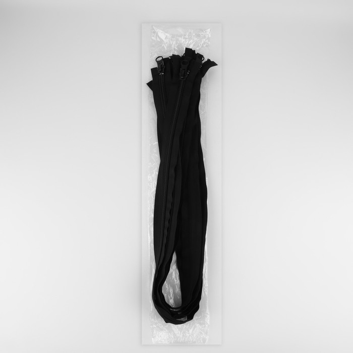 Молния &laquo;Спираль&raquo;, №10, разъёмная, 2 замка, замки автомат, 120 см, цвет чёрный, цена за 1 штуку