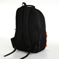 Рюкзак школьный на молнии, 4 кармана, цвет чёрный/оранжевый