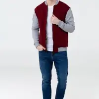 Бомбер College бордовый, размер XS