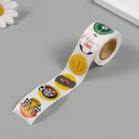 Наклейка бумага "Футбол" d=2,5 см 252 шт в рулоне