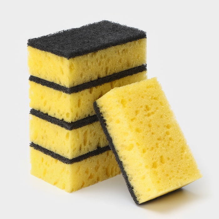 Губка бытовая &laquo;Королевская Лилия&raquo;, 450 г/м2, 105&times;65&times;35 мм, абразивное полотно