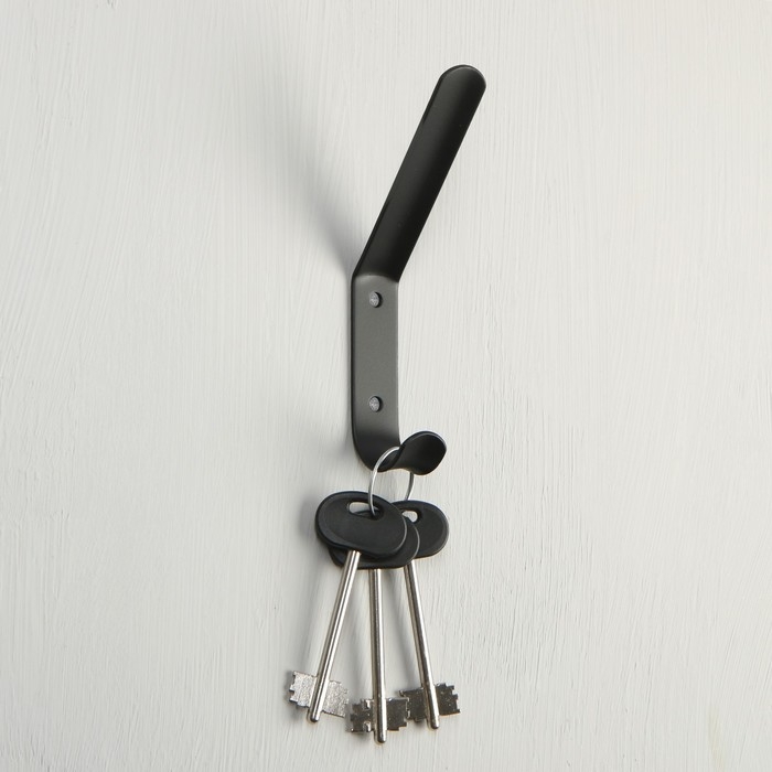 Крючок - вешалка 2 - х рожковый, черный Крючок - вешалка 2 - х рожковый, черный