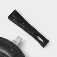 Сковорода кованая Magistro Dark, d=28 см, съёмная ручка soft-touch, антипригарное покрытие, индукция, цвет чёрный Сковорода кованая Magistro Dark, d=28 см, съёмная ручка soft-touch, антипригарное покрытие, индукция, цвет чёрный