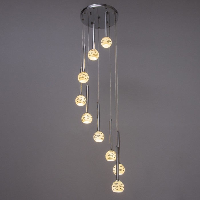 Светильник "Жаннетт" 9х3Вт G4 Хром 30х30х180см