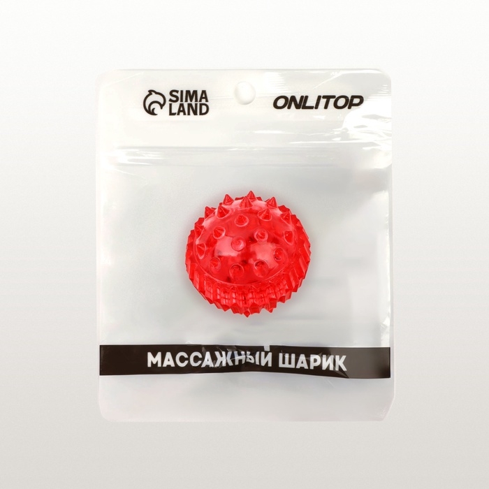 Массажер пластик универс Шарик с 2 кольцами красный пакет ОТ Массажер пластик универс Шарик с 2 кольцами красный пакет ОТ
