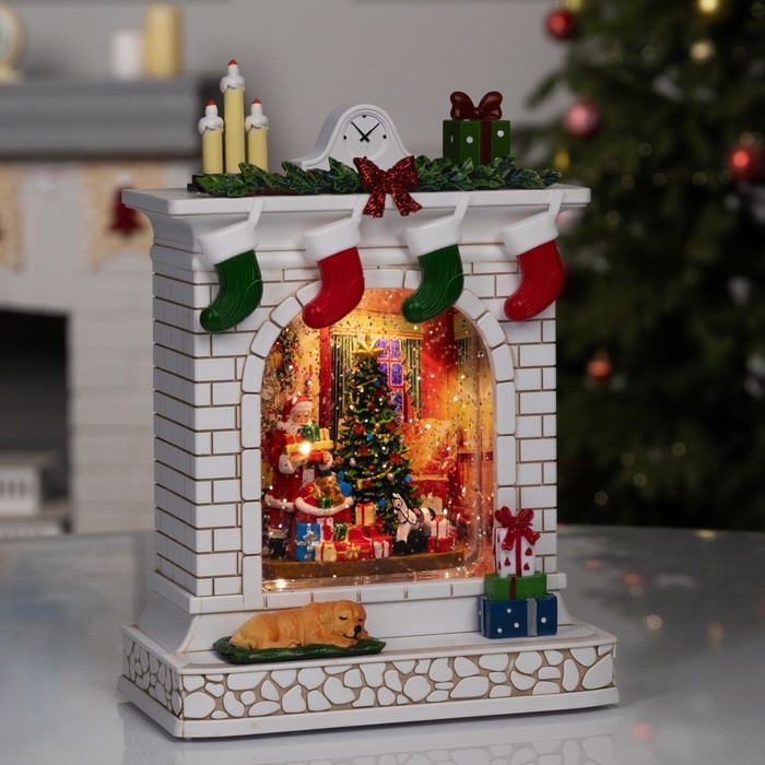 Фигура светодиодная &laquo;Чудесный камин&raquo;, 26х10х18 см, музыка, батарейки ААх3 (не вкомплекте), USB, свечение тёплое белое