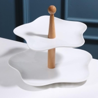 Блюдо керамическое 2-х ярусное &laquo;Эстет&raquo;, d=22/26 см