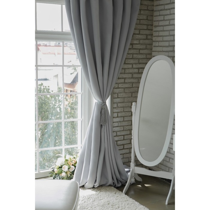 Штора портьерная &laquo;Этель&raquo; 130&times;300 см, блэкаут, цвет металл, пл. 210 г/м&sup2;, 100% п/э