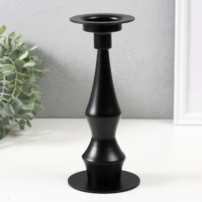 Подсвечник металл на 1 свечу d=до 5 см Подсвечник металл на 1 свечу d=до 5 см "Антонио" черный 9х9х22,5 см