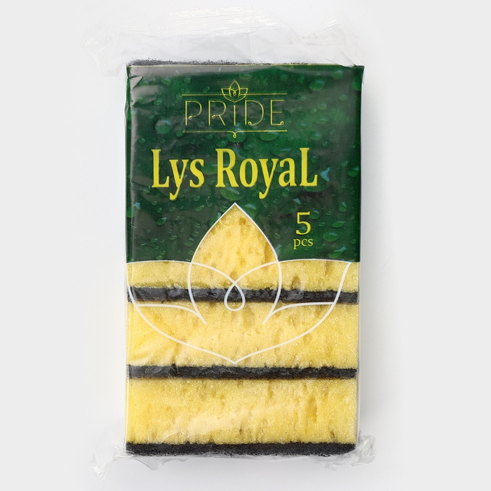 Губка бытовая &laquo;Королевская Лилия&raquo;, 450 г/м2, 105&times;65&times;35 мм, абразивное полотно