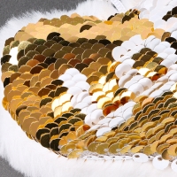 Мягкая игрушка &laquo;Сердечко&raquo; с пайетками, на брелоке, 10 см, цвет бело-золотой