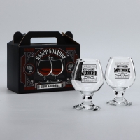 Подарочный набор бокалов для коньяка &laquo;Никогда не сдавайся&raquo;, 265 мл