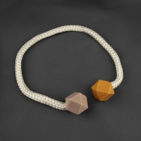 Подхват для штор «Камушки», d = 3 × 46 см, цвет горчичный/пудровый Подхват для штор «Камушки», d = 3 × 46 см, цвет горчичный/пудровый