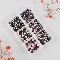 Декор для творчества стекло "Стразы. Тёмно-фиолетовый" d=2-4,8 мм н-р 1188 шт 6х8х1,5 см Декор для творчества стекло "Стразы. Тёмно-фиолетовый" d=2-4,8 мм н-р 1188 шт 6х8х1,5 см