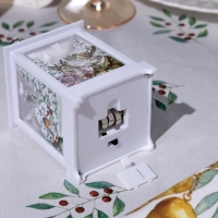 Светодиодная фигура &laquo;Белый фонарь с лосём и косулей&raquo; 6.3 &times; 12 &times; 6.3 см, пластик, батарейки AG13х3 (в комплекте), свечение тёплое белое