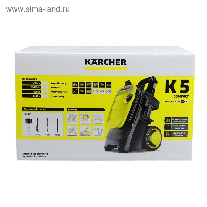 Мойка высокого давления Karcher K 5 Compact, 145 бар, 500 л/ч, 1.630-750.0 Мойка высокого давления Karcher K 5 Compact, 145 бар, 500 л/ч, 1.630-750.0