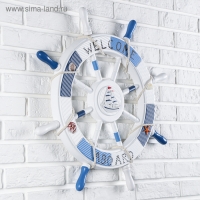 Штурвал Welcome aboard с корабликом 62*62*3,5 см Штурвал Welcome aboard с корабликом 62*62*3,5 см