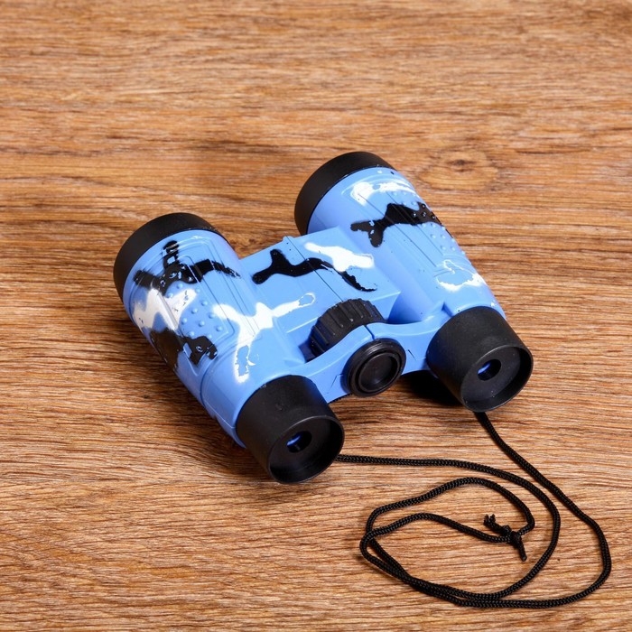 Бинокль 4х, детский, пластик, резина, микс, 10х11 см
