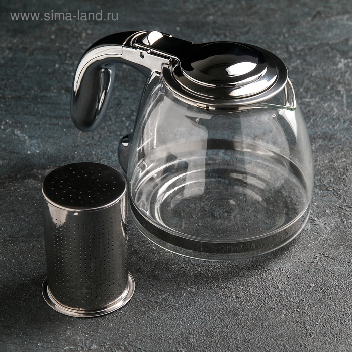 Чайник стеклянный заварочный &laquo;Сталь&raquo;, 1 л, с металлическим ситом