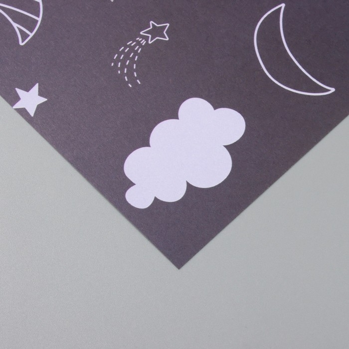 Бумага для скрапбукинга "Магия ночного неба" плотность 180 гр набор 5 шт 30,5х32 см