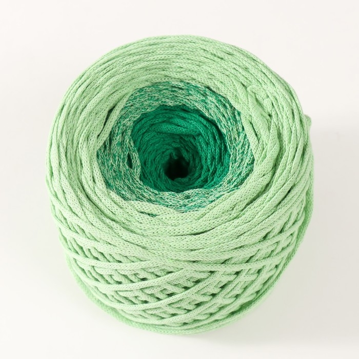 Хлопковый шнур 3 мм 220м/240&plusmn;5 гр Градиент (лайм/нефрит)