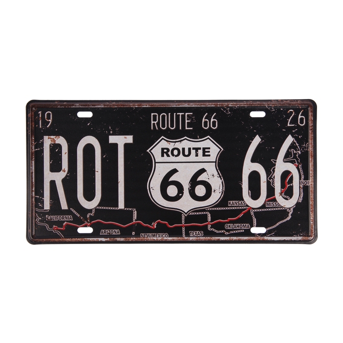 Декоративный номерной знак, "Маршрут 66", 30&times;15 см