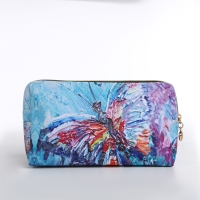 Косметичка на молнии, цвет голубой/разноцветный Косметичка на молнии, цвет голубой/разноцветный