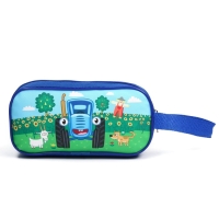 Сумка детская на молнии 22&times;11&times;1,5 см , Синий трактор